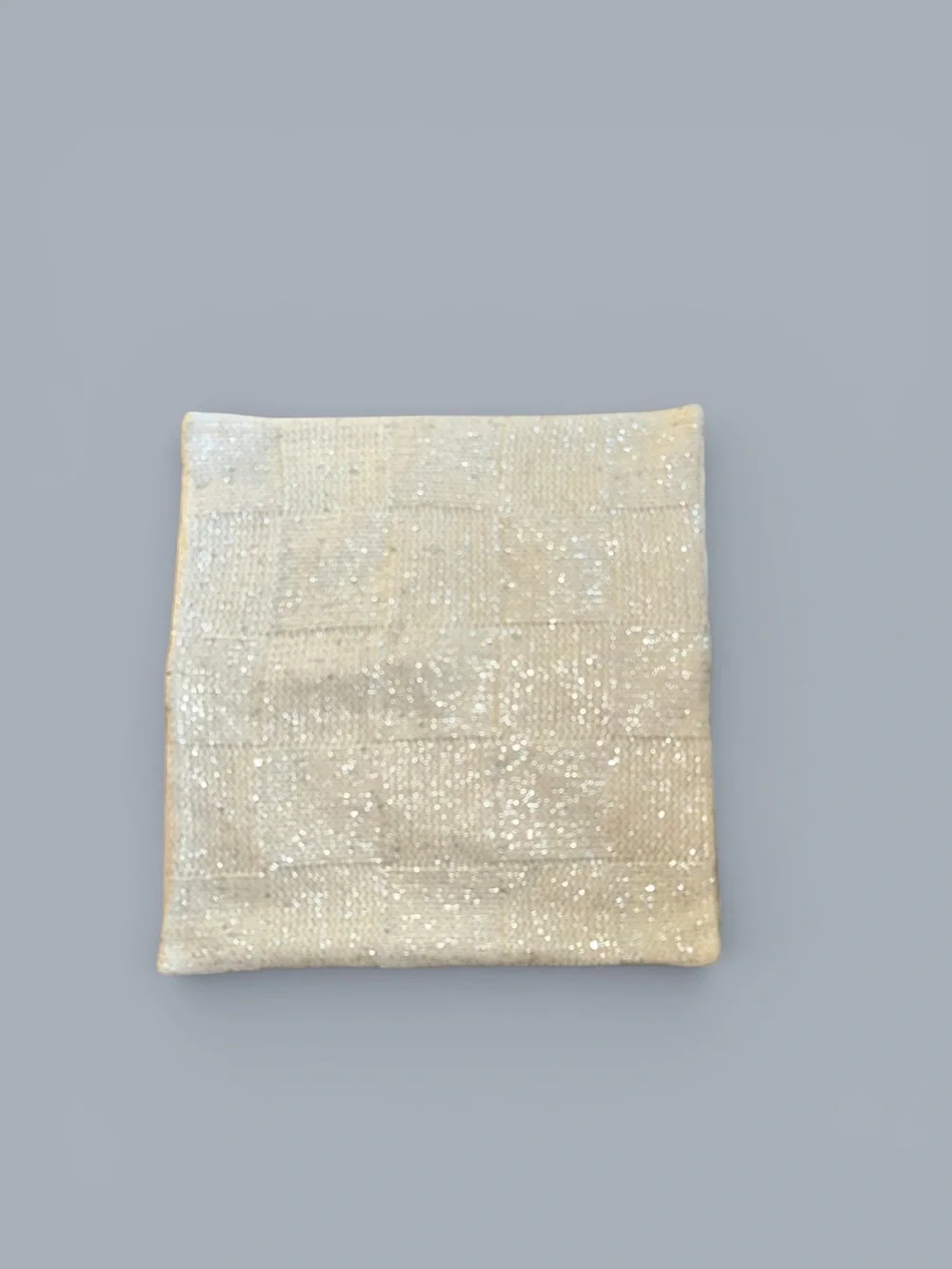 West Elm Cream Knit With Silver Threads Textured Pillow Cover 18